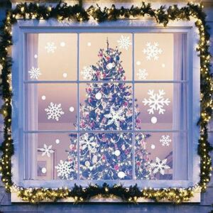 ウォールステッカー　クリスマスス　雪の結晶 雪の華 雪花 サンタ 雪 x-mas xmas christmas シール 壁紙 インテリア 部屋 クリスマス