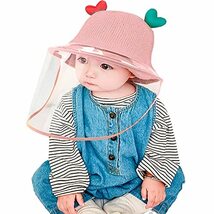 [ミャオッティ] ベビーニット帽子 赤ちゃん 外出用 フェイスガード付き 新生児 冬 耳付き 毛糸 防寒 0~2歳_画像1