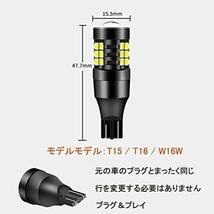 T16 T15 W16W LED 無極性 爆光 後退灯 ポジションランプ led 3030LED素子 10V-30V テールライト 高輝度 ホワイト_画像3