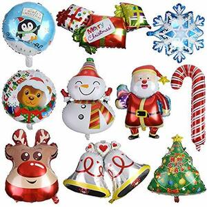 CCINEE クリスマスアルミバルーン(10個セット) クリスマス飾り付け 風船 アルミ Christmas 装飾 デコレーション 雪だるま