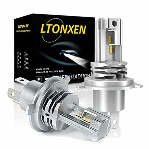 LTONXEN 車用 LED ヘッドライト H4 Hi/Lo 一体型 H4 LEDバルブ CREE LEDチップ搭載 ファンレス 静音 LEDライト 車種対応 6500K ホワイト