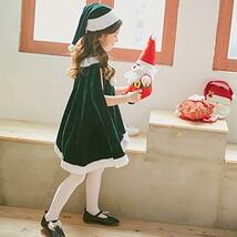 サンタ コスプレ 子供 女の子 かわいい ポンチョ マント 帽子 サンタクロース 赤 緑 サンタ服 ふわふわ キッズ クリスマス コスチューム_画像4