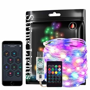 BTF-LIGHTING イルミネーションライト 10M フェアリーライト 虹の色 USB式 クリスマス飾り IP65防水 コントローラー IRリモコン付き