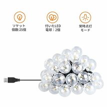 Etopgo LED ストリングライト usb 防雨型 9.45m 25個電球 G40 E12口金 PC素材 破損しにくい IP45防水 クリスマス アウトドア_画像4