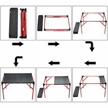Tentock キャンプ テーブル コンパクト 折りたたみ アウトドア てーぶる アルミ ロールテーブル 折り畳み ソロ キッチン テーブル_画像5