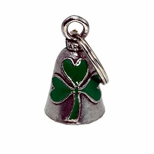 【ガーディアンベル USA】MADE IN USA Shamrock 四葉のクローバー バイカー お守り キーホルダー 交通安全 ベル 魔除け