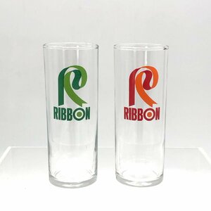 昭和レトロ RIBBON グラス ペア レア品 トールグラス リボンシトロン リボンナポリン サッポロビール 2個セット ガラス 【道楽札幌】