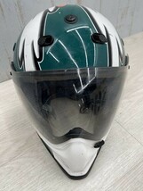 SHOEI モトクロスヘルメット HORNET-STING Lサイズ 59-60㎝ ホワイト/グリーン シールド フルフェイス オートバイ セーフティー 即日配送_画像2