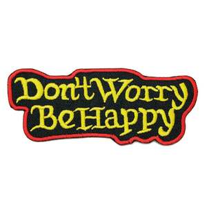 ★新品 DON`T WARRY BE HAPPY メッセージ ワッペン アイロン 簡単貼り付け アップリケ 刺繍