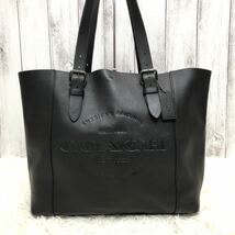 1円【極美品】コーチ coach ハドソン トートバッグ ハンドバッグ オールレザー メンズ レディース トートバッグ 大容量 A4 書類 黒 _画像2