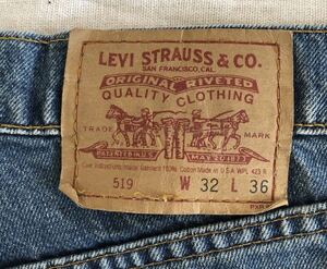 90s Levi''s 519 vintage denim pant made in usa リーバイス デニム パンツ アメリカ製 デニム 米国 501 505 xx ビンテージ Lee リー