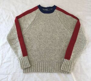 90s POLO by Ralph Lauren wool sweater knit shoulder line ポロバイラルフローレン ウール ニット セーター RRL ダブルアールエル 柄