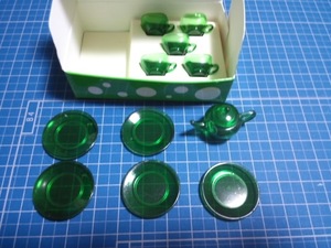 リーメント 中古 夢見る食器コレクション 2 ディープグリーン ミニチュア　食器セット コーヒーカップ 皿 コップ ぷちサンプル