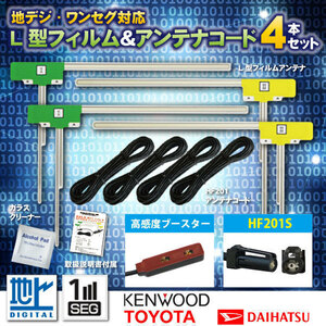 メール便★ケンウッド フィルムアンテナ HF201S コード 4本 2009年 MDV-313 適合表有 アンテナコード フルセグ 地デジ WG204S