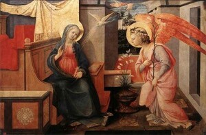 Art hand Auction Ölgemälde Filippo Lippi_Verkündigung MA1234, Malerei, Ölgemälde, Porträts