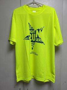 送料格安スピード発送！極美品★吸汗速乾ランナーズランニングTシャツイエロー★Lサイズ登山トレランマラソントレッキング