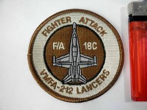 アメリカ海兵隊【VMFA-212 LANCERS F/A-18C スコードロンパッチ】公式？/FIGHTER ATTACK/ホーネット/刺繍/ワッペン/部隊章/未使用・美品