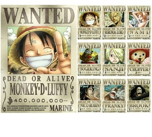 新品☆ ワンピース Wanted ポスター 1BOX9個入 (ベネリック,ナミ,ボア・ハンコック,ニコ・ロビン,たしぎ,ジュエリー・ボニー,しらほし姫)