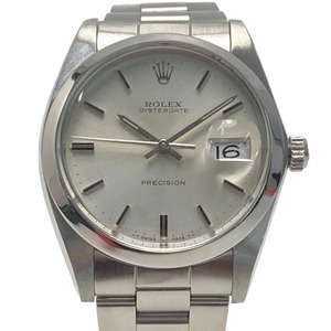 ** ROLEX Rolex oyster Date Precision 6694 silver hand winding men's wristwatch a little scratch . dirt equipped 