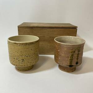 【Бесплатная доставка】 Мастер-ремесленник Сандай Такахаси Ракусай Шигараки Такадай Чайная чашка Пара Антикварный винтажный чайный сервиз с коробкой