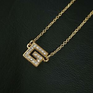 [ ultimate beautiful goods ]GIVENCHY Givenchy necklace G Logo Gold square 