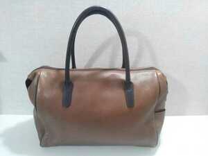 nakanishi original leather Mini Boston bag tea color 