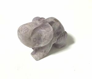 Art hand Auction 자수정 천연석 코끼리 조각, 구슬 장식, 염주, 자연석, 준보석