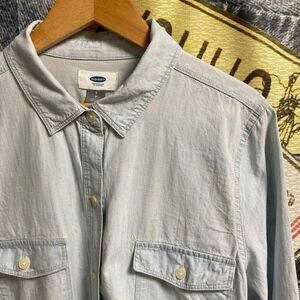 OLD NAVY デニム 長袖 シャツ サイズＳ【訳あり】【オールドネイビー】【仕事着】