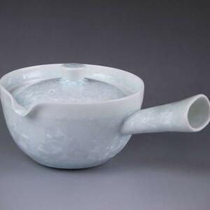 京焼！ 土渕とうあん ☆花結晶（白）・急須☆ T568 茶器 湯呑 汲出し 煎茶 日本茶 ほうじ茶 ギフト