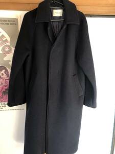 PUBLIC TOKYO* turn-down collar coat *M size * wool 100%* navy * winter thing 