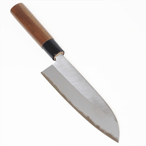 [新品 土佐打刃物 青鋼] 三徳包丁(万能包丁) 磨き 両刃 刃渡り16.5cm