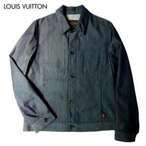 超名作 LOUIS VUITTON ルイヴィトン 正規品 イタリア製 最高級ウールコットンデニムチョアジャケット トラッカージャケット L-XL位 極美品の画像1