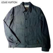 超名作 LOUIS VUITTON ルイヴィトン 正規品 イタリア製 最高級ウールコットンデニムチョアジャケット トラッカージャケット L-XL位 極美品_画像1