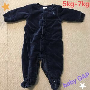 baby GAP 赤ちゃん　ベビー　オーバーオール　あったか　ネイビー　5kgから7kg