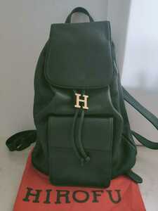 * превосходный товар *HIROFU Hirofu H металлические принадлежности все кожа рюкзак рюкзак * сумка для хранения имеется *