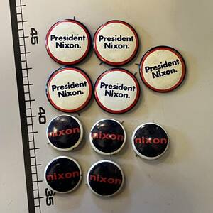 #ks5 1960s-1970s☆10個セット☆ビンテージカンバッジ☆ニクソン大統領☆nixon☆選挙☆まとめ売り☆アメリカ☆USA☆