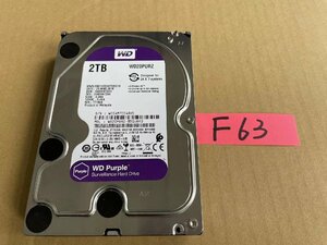 送料無料 Western Digital WD20PURZ Purple 2TB 3.5インチ SATA HDD2TB 使用時間8505H★F63