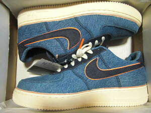 即決 NIKE ナイキ 3X1 AIR FORCE 1 LOW '07 PRM PREMIUM 905345-403 エア フォース １ デニム STONEWASH BLUE 青 US10.5 28.5cm