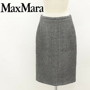 白タグ◆Max Mara マックスマーラ ラメ混 ツイード スカート 42