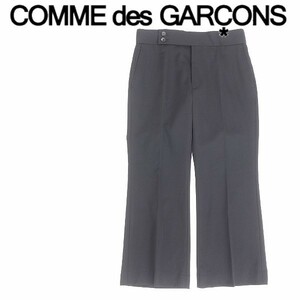 ◆COMME des GARCONS コムデギャルソン センタープレス フレア クロップド スラックス パンツ 黒 ブラック S