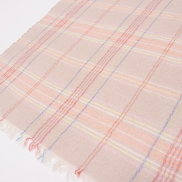 ◆Faliero Sarti ファリエロ サルティ チェック柄 ニット ストール マフラー ライトピンク ◆Faliero Sarti ファリエロ サルティ チェック柄 ニット ストール マフラー ライトピンク