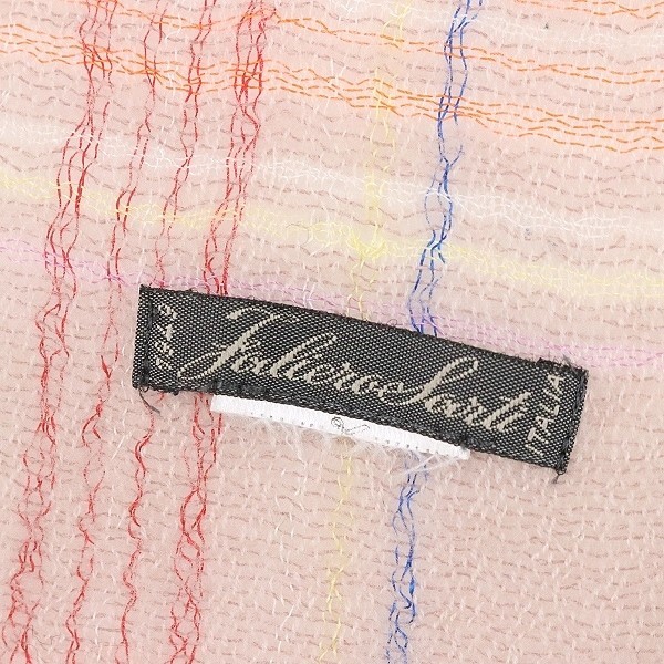 ◆Faliero Sarti ファリエロ サルティ チェック柄 ニット ストール マフラー ライトピンク ◆Faliero Sarti ファリエロ サルティ チェック柄 ニット ストール マフラー ライトピンク