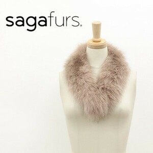 ◆SAGA FURS サガファー フォックスファー 毛皮 ティペット ショール マフラー くすみピンク