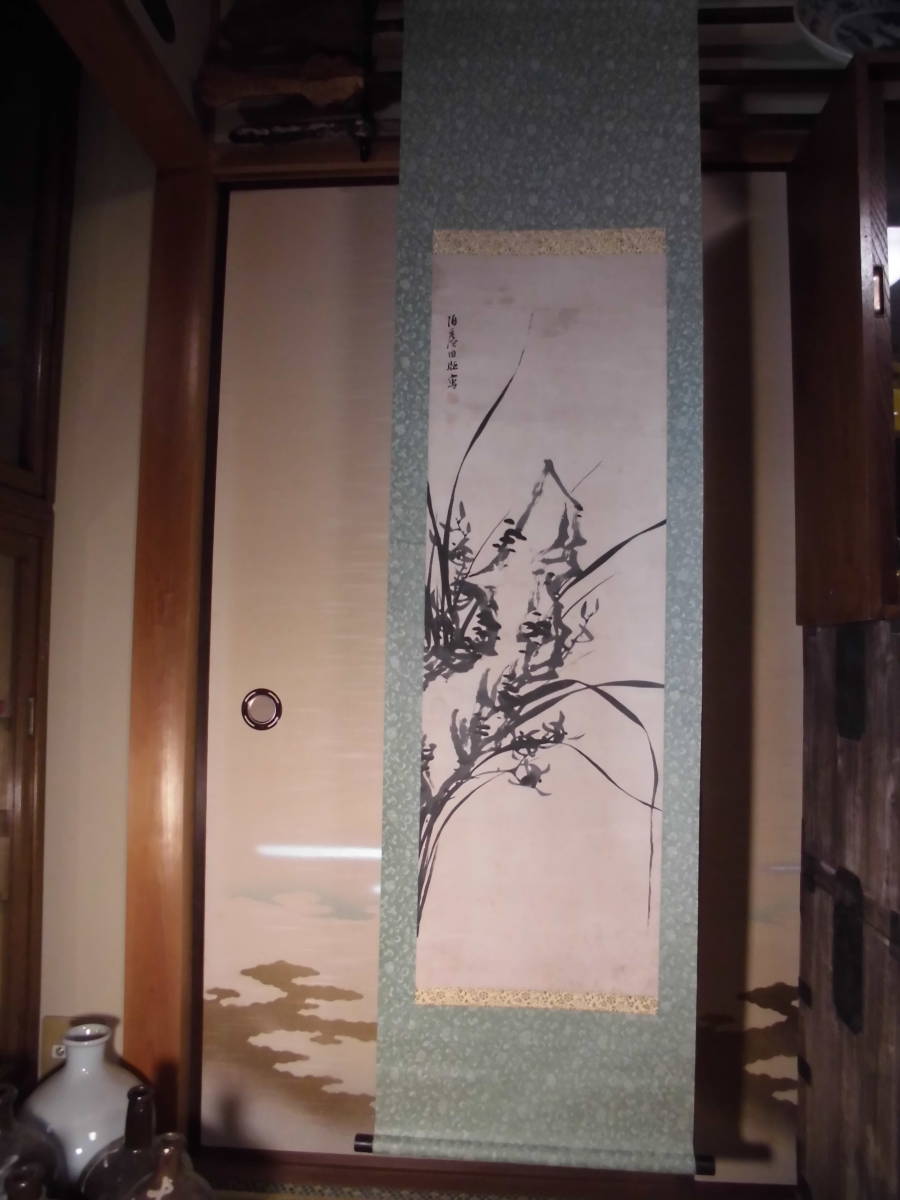 増田千代松 赤壁夜遊図 掛軸 師平福百穂 あわせ箱 紙本 真作 ホビー ...