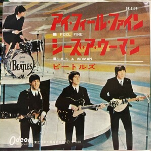 ビートルズ　BEATLES アイフィールファイン　オデオン黒盤　シングルレコード