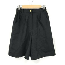 Made in Japan★LEONARD SPORT★ウール/ハーフパンツ/ゴルフ/スポーツ【size -M/股下21cm/黒/black】Pants/Trousers◆BH28_画像1