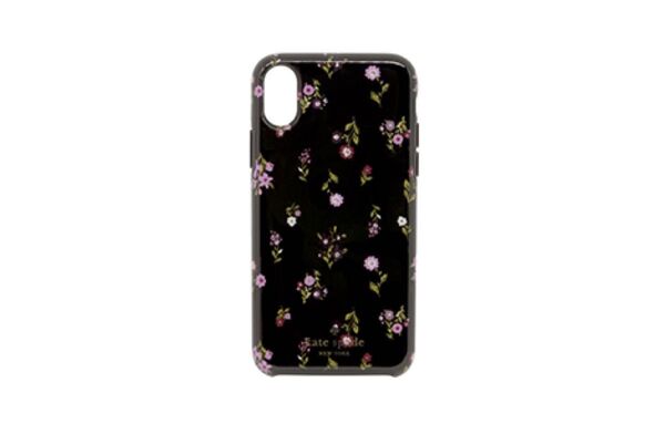 iPhone X/XS KATE SPADE ケース 黒・花柄