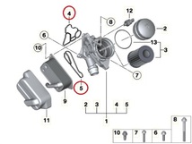 BMWカブリオレF33F83オイルフィルターハウジング420i428i435i435iXガスケットM4パッキンS55ヒートエクスチェンジャーN20N26N55エンジンLCI_画像2