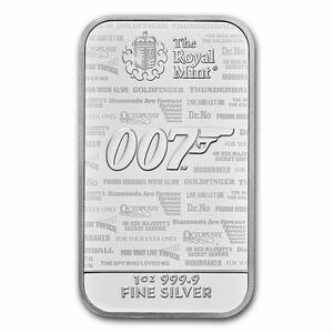 [Неокрытый] 2020 Великобритания 007 Чистая серебряная монета 1 унция Серебряная Бирминт