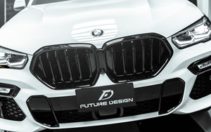 訳あり【FUTURE DESIGN】展示品 BMW Xシリーズ G06 X6 フロント用艶ありブラック キドニーグリル センターグリル M